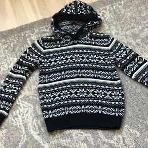Black and White Patterned Hoodie